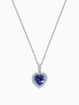 Effy Tanzanite Royale 14k White Gold Tanzanite And Diamond Heart Pendant, 2.32 Tcw