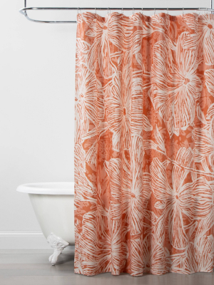 Floral Coral Shower Curtain Pink - Opalhouse™