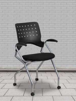 Flash Furniture Galaxy Mobile Nesting Chair With Arms And Black Fabric Seat