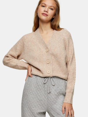 Oat Pointelle Knitted Cardigan