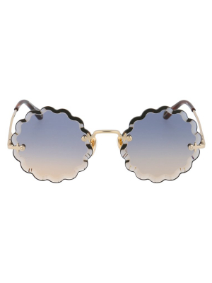 Chloé Eyewear Round Scalloped Frame Sunglasses