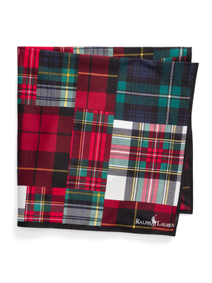 Plaid Patchwork-print Cotton Bandanna