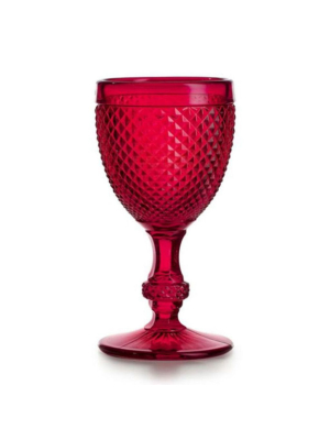 Vista Alegre Bicos Vermelho - Set Of 4 Red Wine Goblets In Red