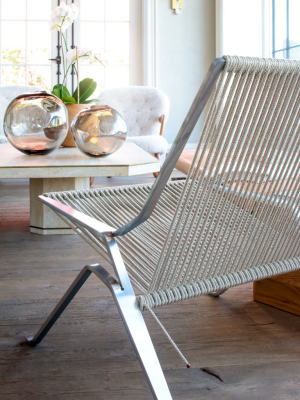 Poul Kjaerholm Pk25 Lounge Chair In Flag Halyard By Fritz Hansen