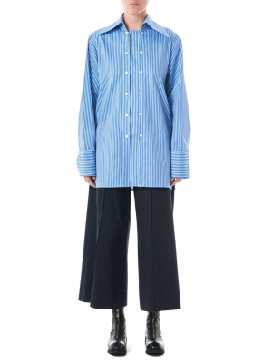 Striped Dual-buttoned Shirt (sh02-w-stripes-lilac-white)