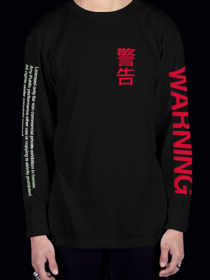 Warning! Long Sleeve Tee