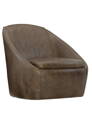 Webster Leather Swivel Chair, 324-220