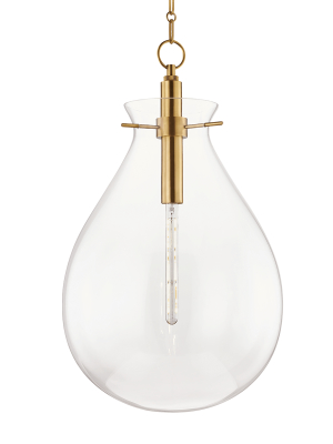 Hudson Valley Lighting Ivy Pendant - Aged Brass & Clear