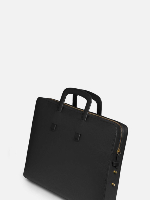 Slim Briefcase, Textured Black