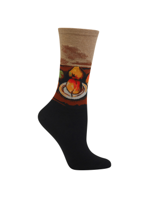 Women’s Cezanne’s Still Life Plate And Fruit Crew Socks