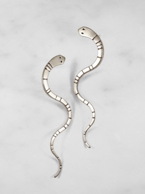 Carolyn Keys Jewelry Mamba Earrings- Available In Silver & Brass