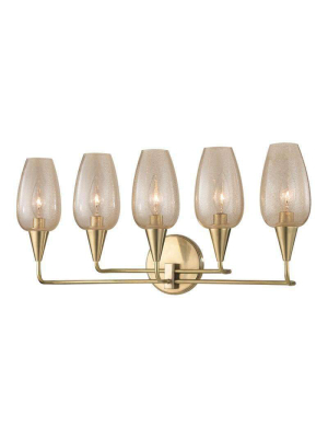 Longmont 5 Light Wall Sconce Aged Brass