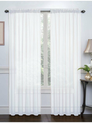 Goodgram 2 Pack: High Woven Elegant White Sheer Curtains - 54 In. X 84 In. (each Panel) -