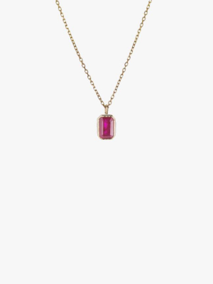 Emerald Cut Ruby Wisp Necklace