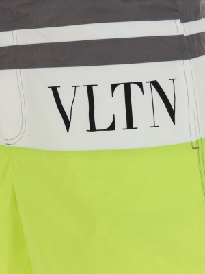 Valentino Vltn Print Swim Shorts