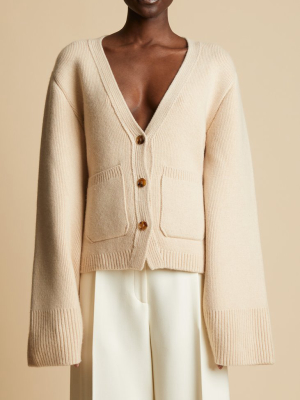 The Scarlet Cardigan In Custard