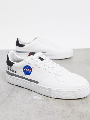 Pull&bear Sneakers With Nasa Print In White