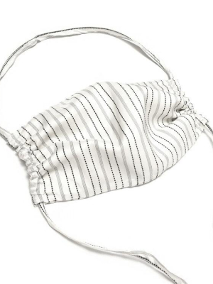 Silk Face Mask In Pinstripe