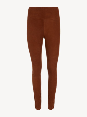 Cognac Suede Ankle Legging