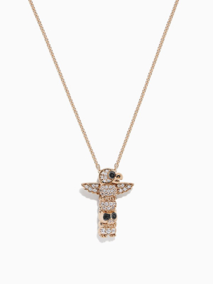 Effy Novelty 14k Gold Diamond And White Sapphire Totem Pendant, 0.28 Tcw