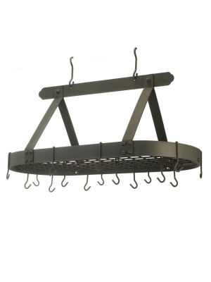 Old Dutch International Oval Graphite Pot Rack With Grid And 16 Hooks