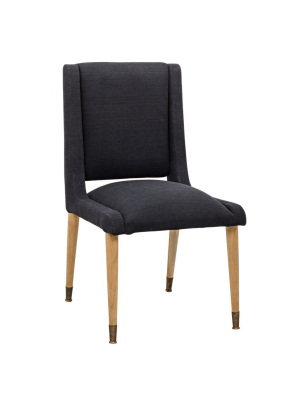 Noir Lino Dining Chair - Teak