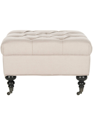 Angeline Tufted Ottoman Taupe - Safavieh