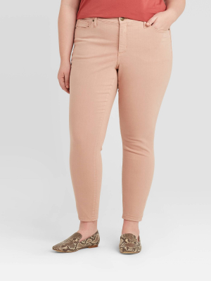 Women's Plus Size Mid-rise Skinny Jeans - Ava & Viv™