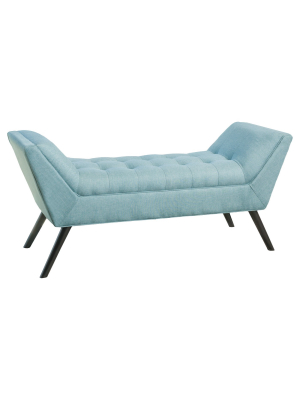 Demi Tufted Fabric Ottoman Bench Blue - Christopher Knight Home