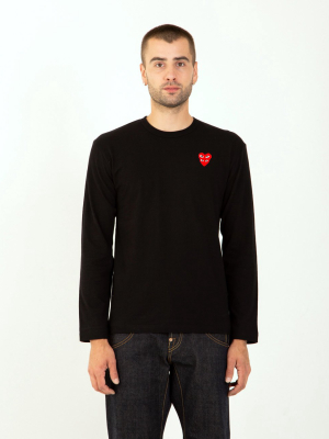 Stacked Red Heart Long Sleeve Tee