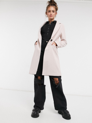 New Look Tailored Coat In Pink