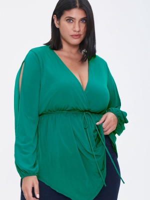 Plus Size Peasant-sleeve Top