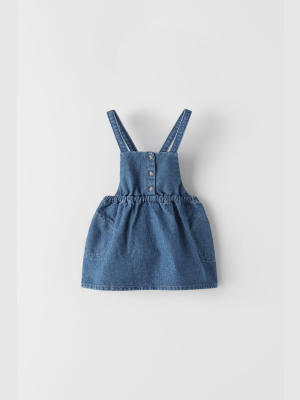 Denim Skirt With Suspenders