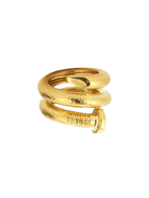 Hammered Gold Nail Ring