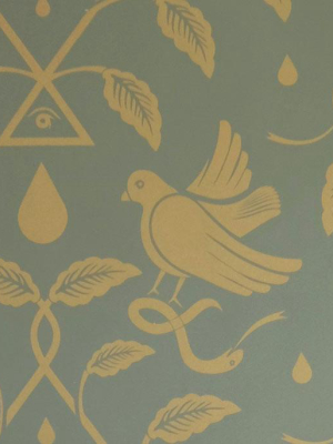 Birds Of Paradigm Wallpaper In Green And Gold By Cavern Home