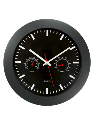 Gauges 12" Wall Clock Matte Black - Timekeeper