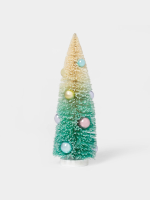 12in X 4in Bottle Brush Ornament Christmas Tree Decorative Figurine Teal - Wondershop™