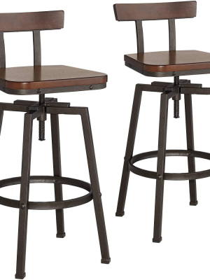 Elm Lane Roark Dark Bronze Adjustable Swivel Bar Stools Set Of 2