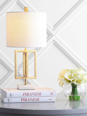 20.25" Metal/marble Anya Table Lamp (includes Led Light Bulb) Gold - Jonathan Y