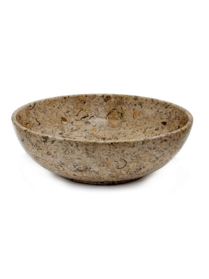 Laurus Collection Fossil 12" Stone Bowl