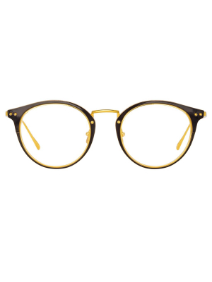 Cooper Oval Optical Frame In Black And Yellow Gold