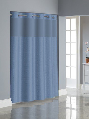 Herringbone Shower Curtain With Liner - Hookless