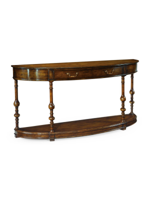 Demilune Walnut Console (large)