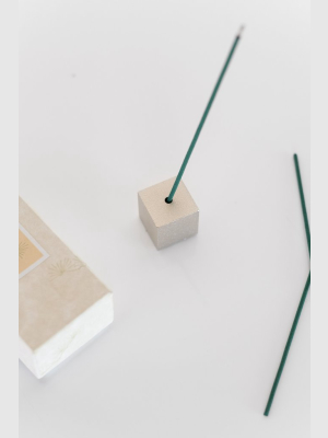 Brass Cube Incense Holder In Silver