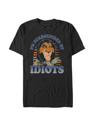 Men's Lion King Scar Surrounded By Idiots Sunset T-shirt