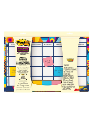 Undated Post-it 18" X 12" Weekly Calendar - 26 Planner Sheets + 150 Full Stick Notes