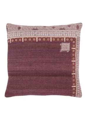 Jaipur Living Rania Tribal Purple/ White Poly Throw Pillow 22 Inch