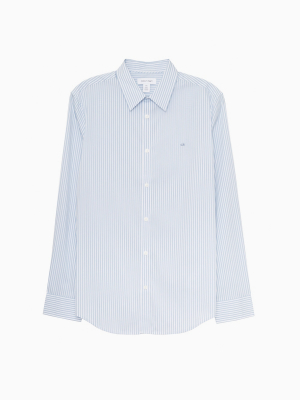 Slim Fit Stretch Cotton End-on-end Stripe Shirt