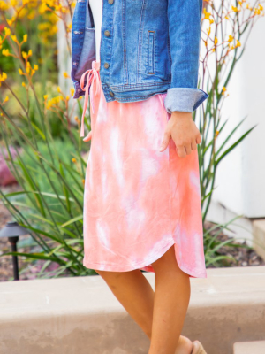 Watercolor Weekend Skirt - Coral