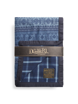 Indigo Cotton Jacquard Camp Blanket